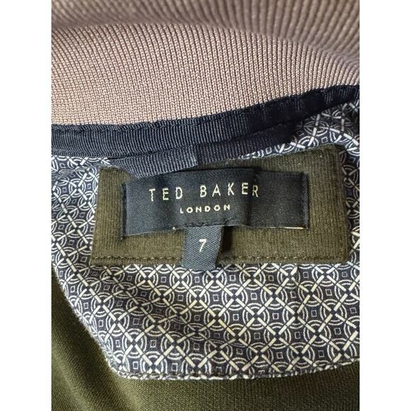 Ted Baker London Mens Size 2X/7 1/4 Zip Pullover Sweater Olive Green Old Money - Picture 8 of 8